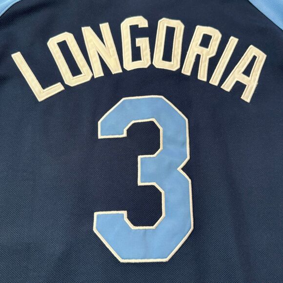 Rare Vintage MAJESTIC Tampa Bay Rays Evan Longoria #3 SEWN Jersey Men’s XL - Picture 7 of 8